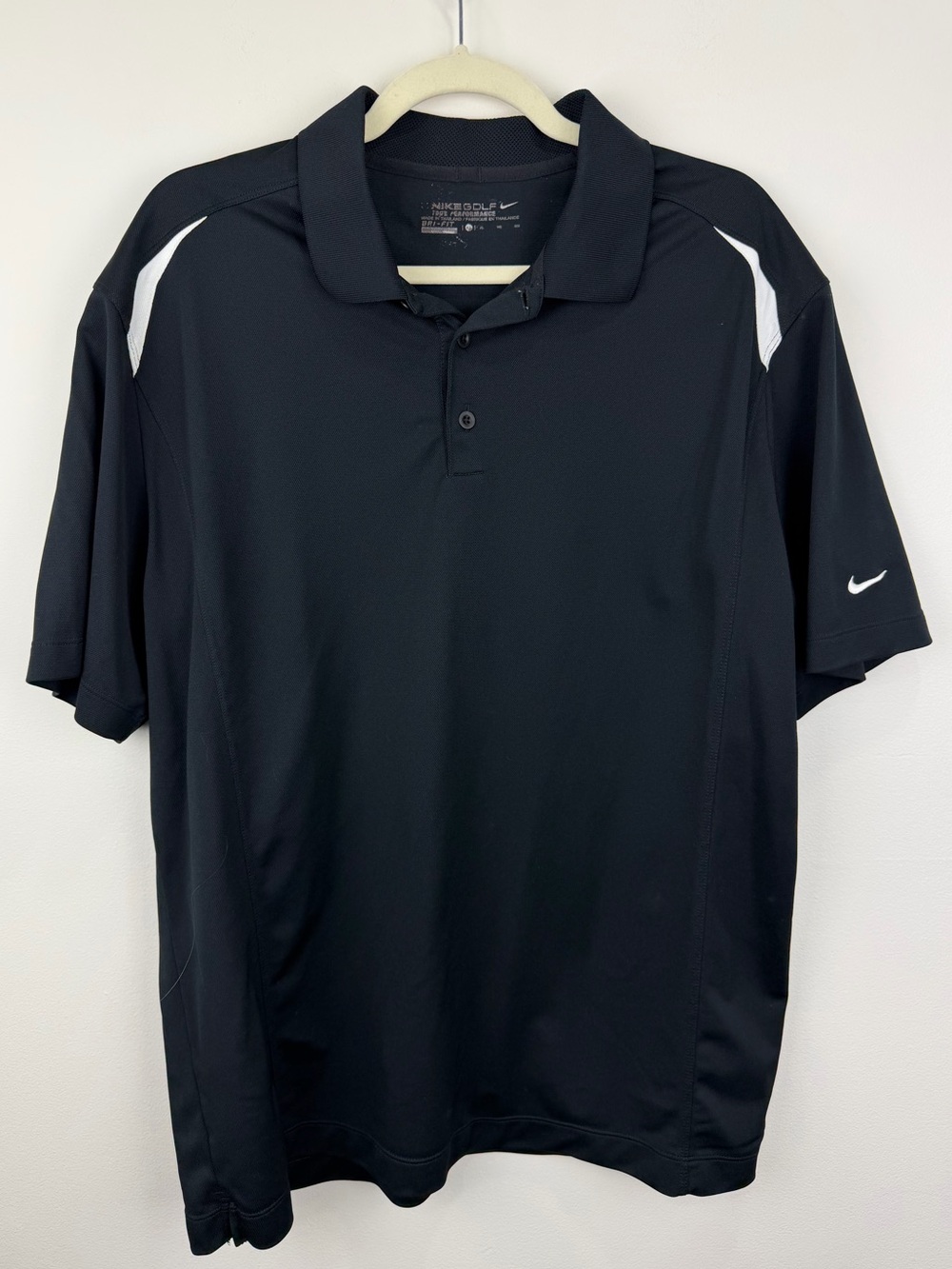 Nike Golf Dri-FIT Black White Performance Polo Men’s XL